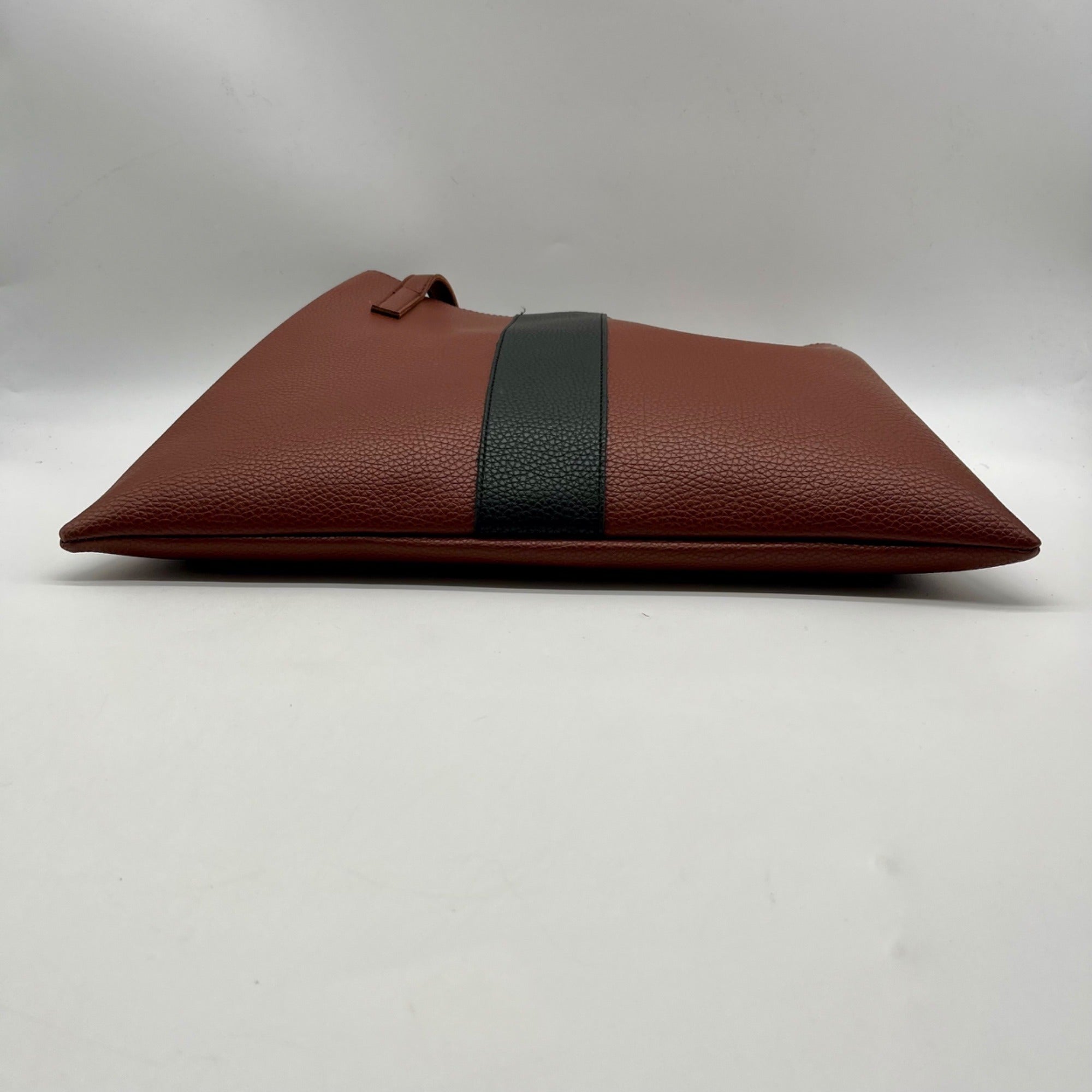 Vince Camuto Brown Pebbled Vegan Leather Luck Tote Bag