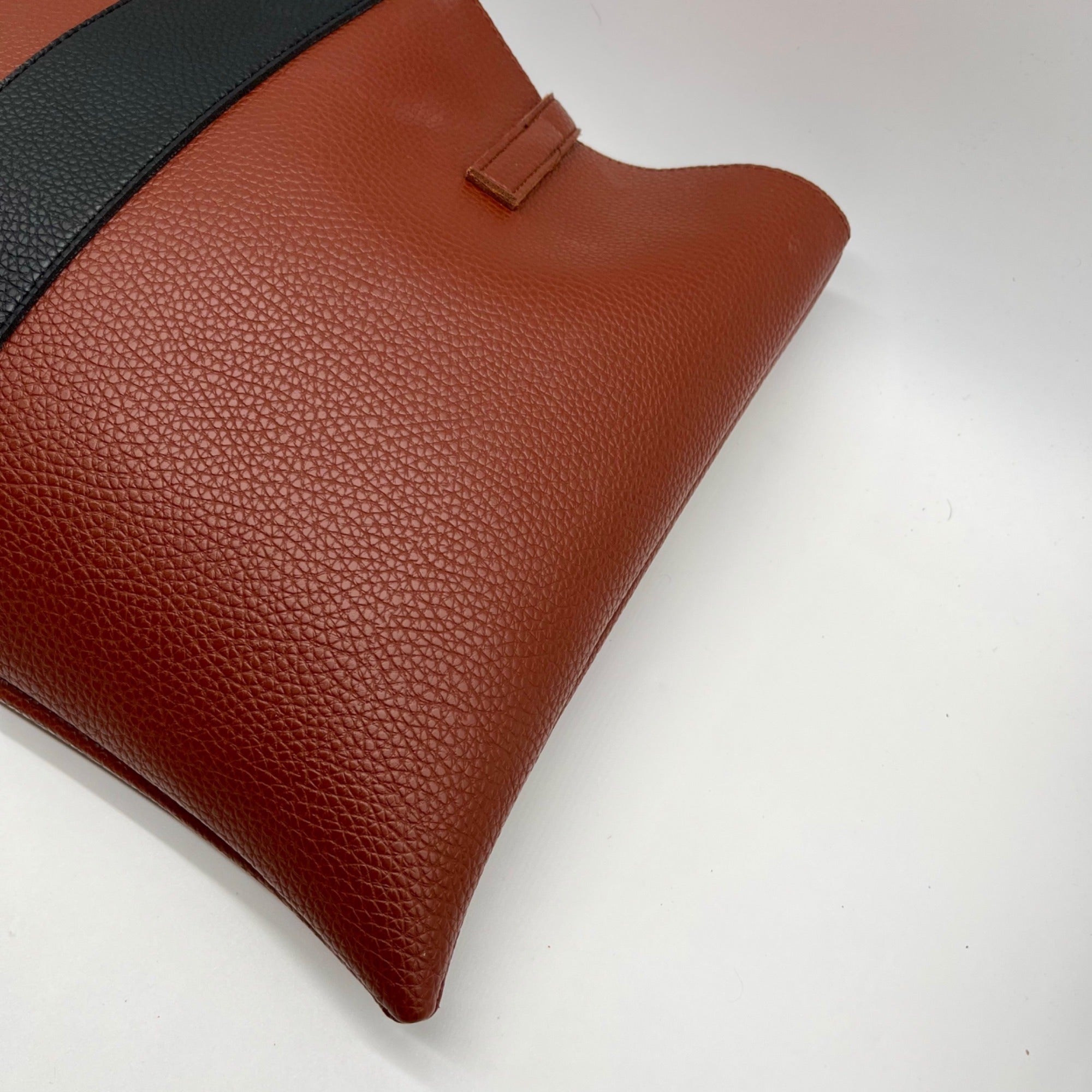 Vince Camuto Brown Pebbled Vegan Leather Luck Tote Bag