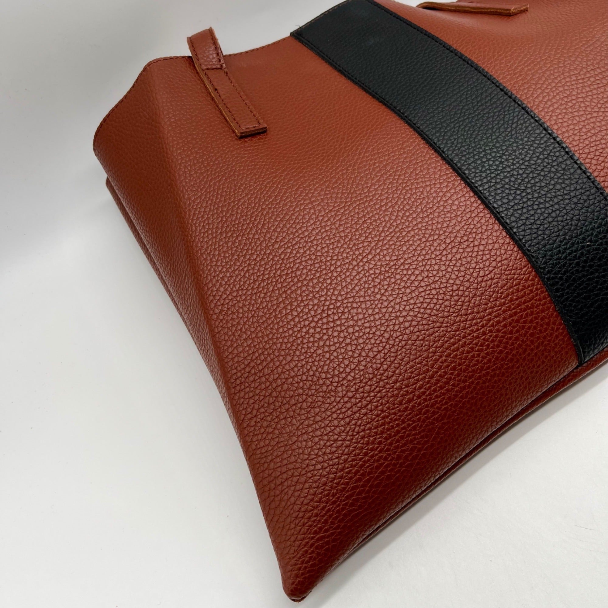 Vince Camuto Brown Pebbled Vegan Leather Luck Tote Bag