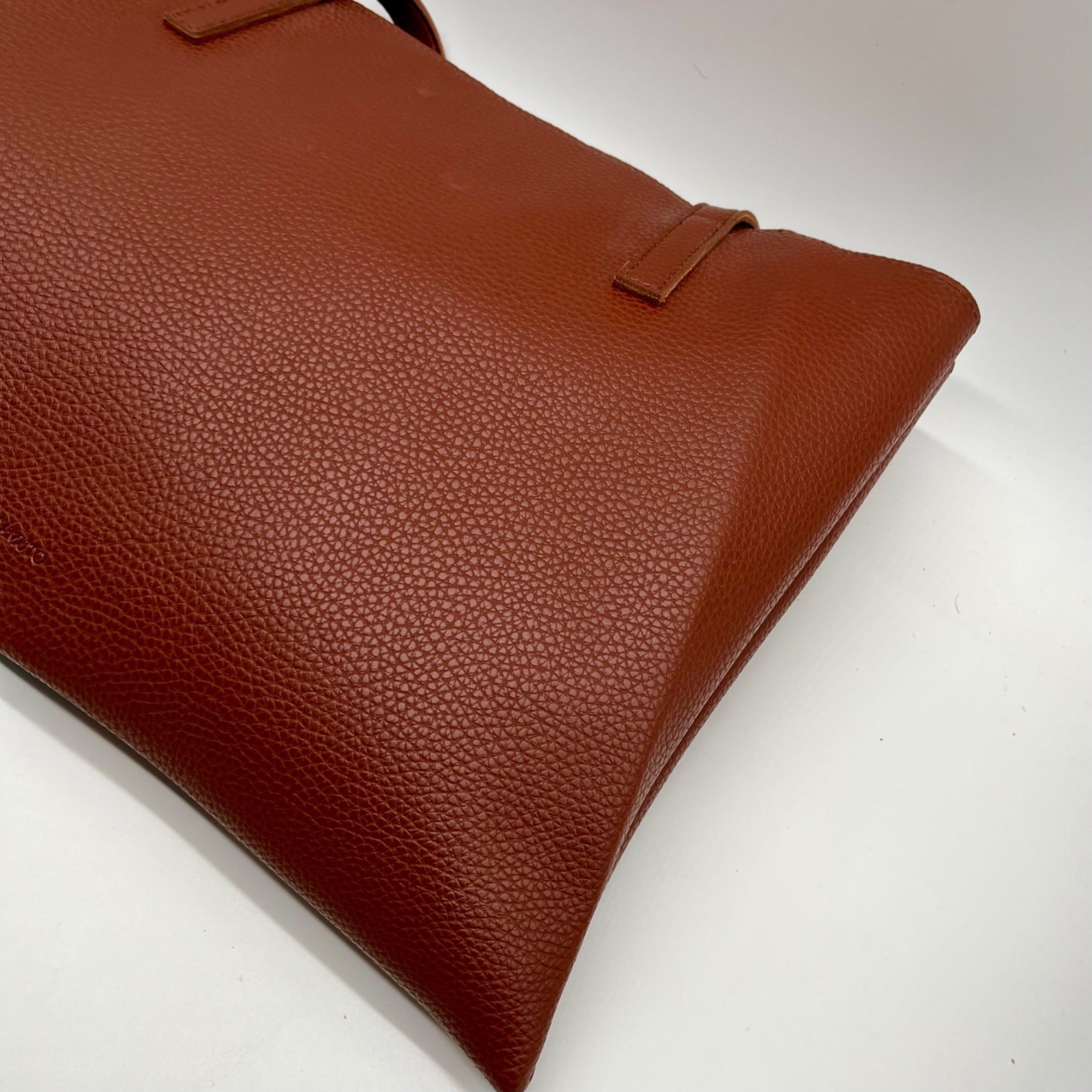 Vince Camuto Brown Pebbled Vegan Leather Luck Tote Bag