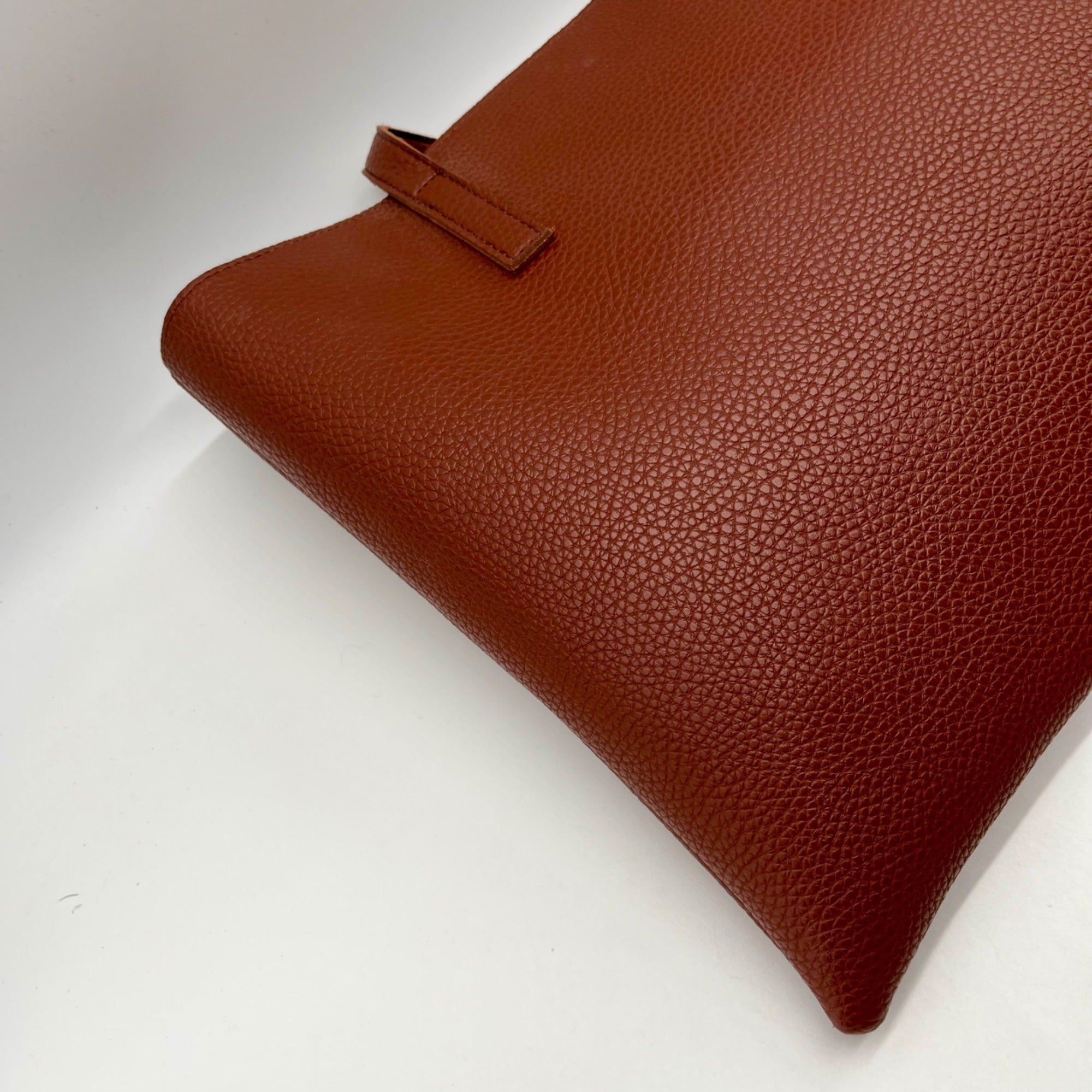 Vince Camuto Brown Pebbled Vegan Leather Luck Tote Bag