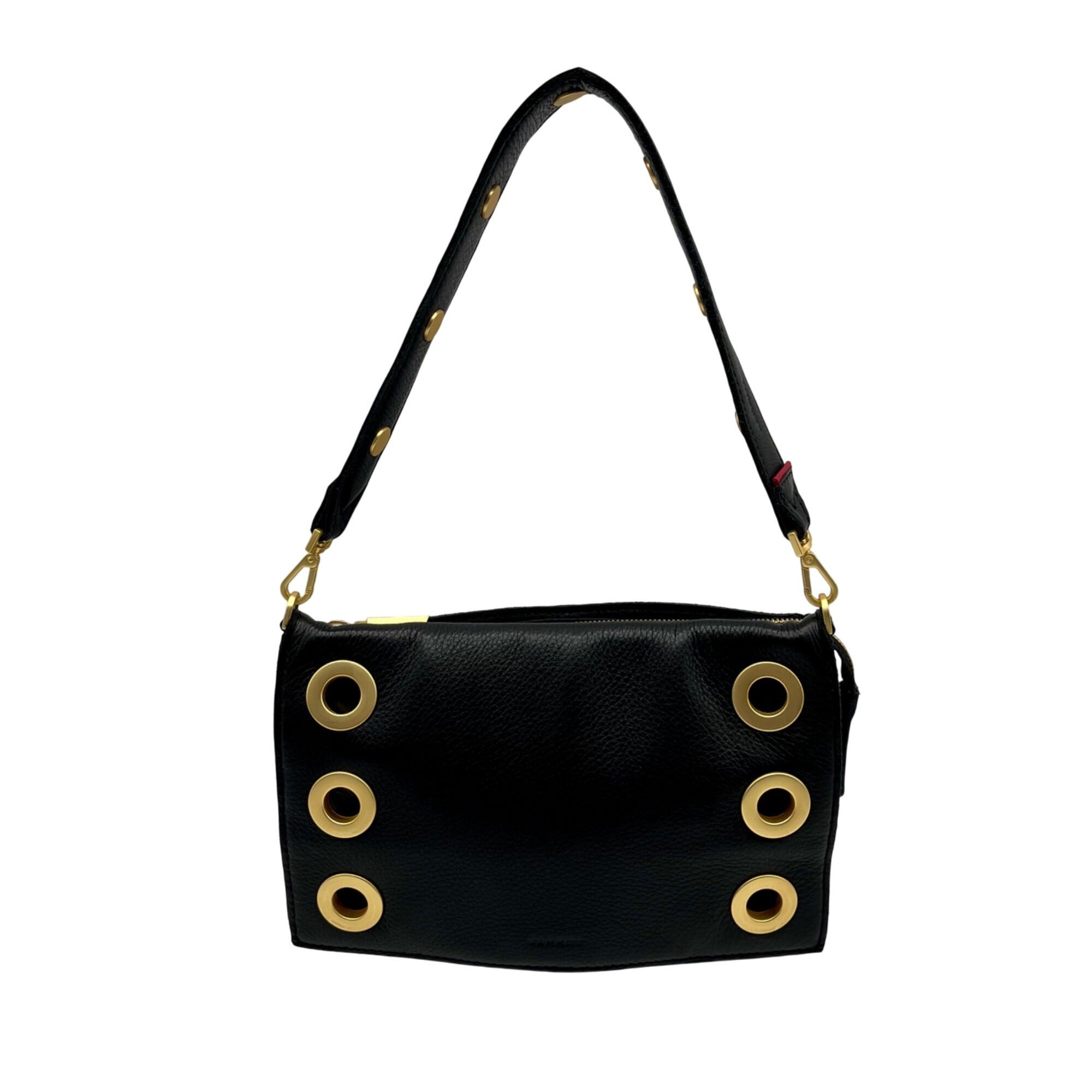 Hammitt Black Pebbled Leather Reversible Shoulder Bag