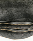 Michael Kors Turnlock Charm Black Pebbled Leather Triple Gusset Crossbody