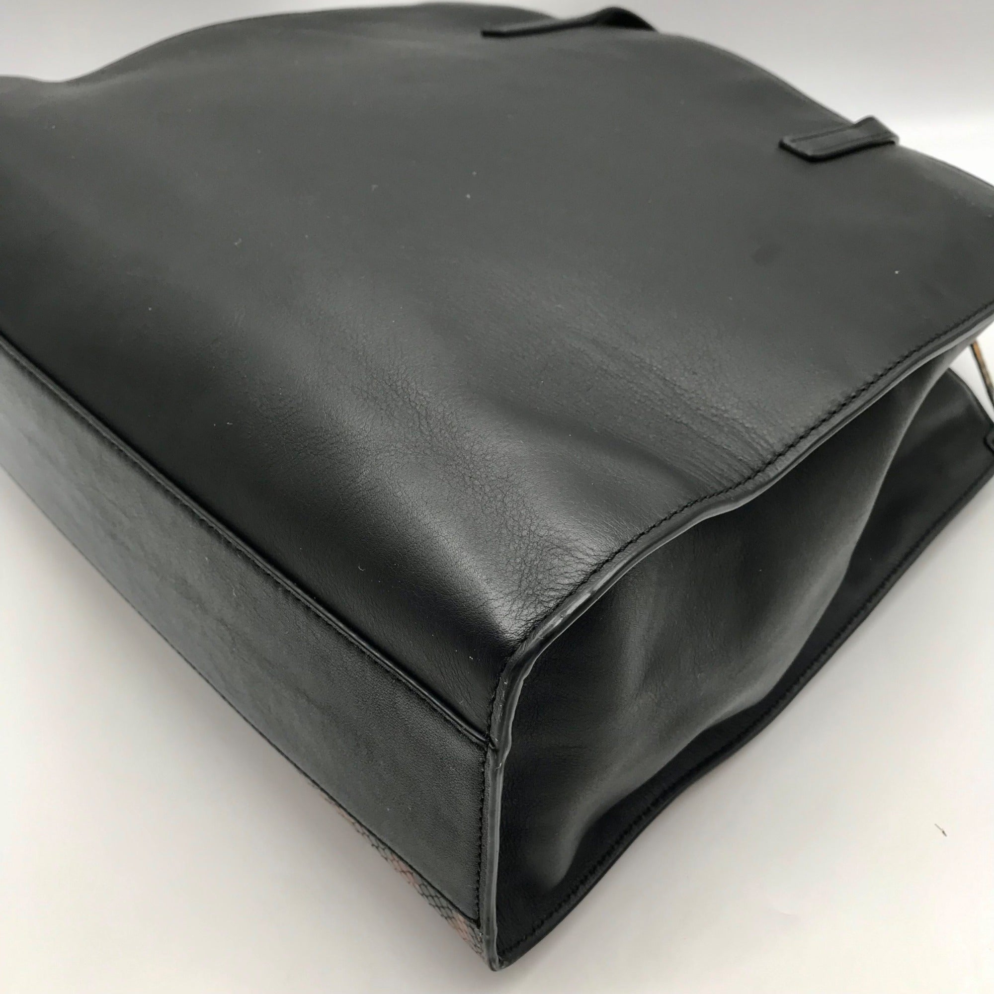 Marc Jacobs Black Snake Embossed Leather Grind Shopper Tote Bag