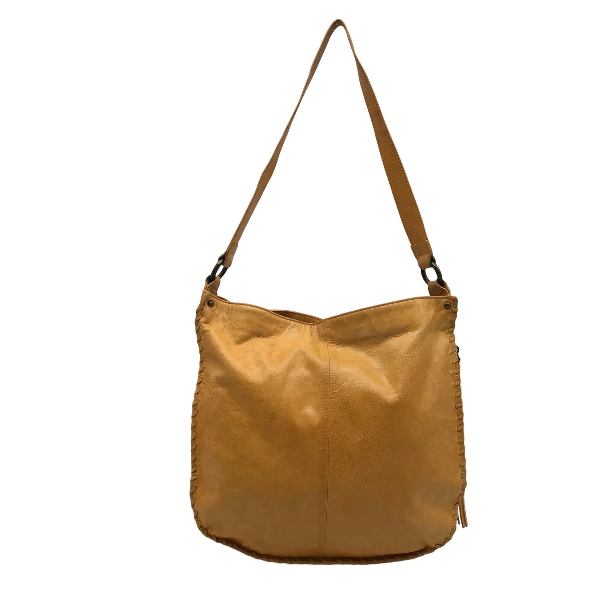 Hobo Butterscotch Leather Whipstitch Shoulder Bag