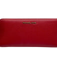 Michael Kors Red Pebbled Leather Jet Set Continental Wristlet