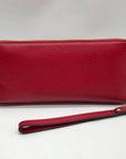 Michael Kors Red Pebbled Leather Jet Set Continental Wristlet