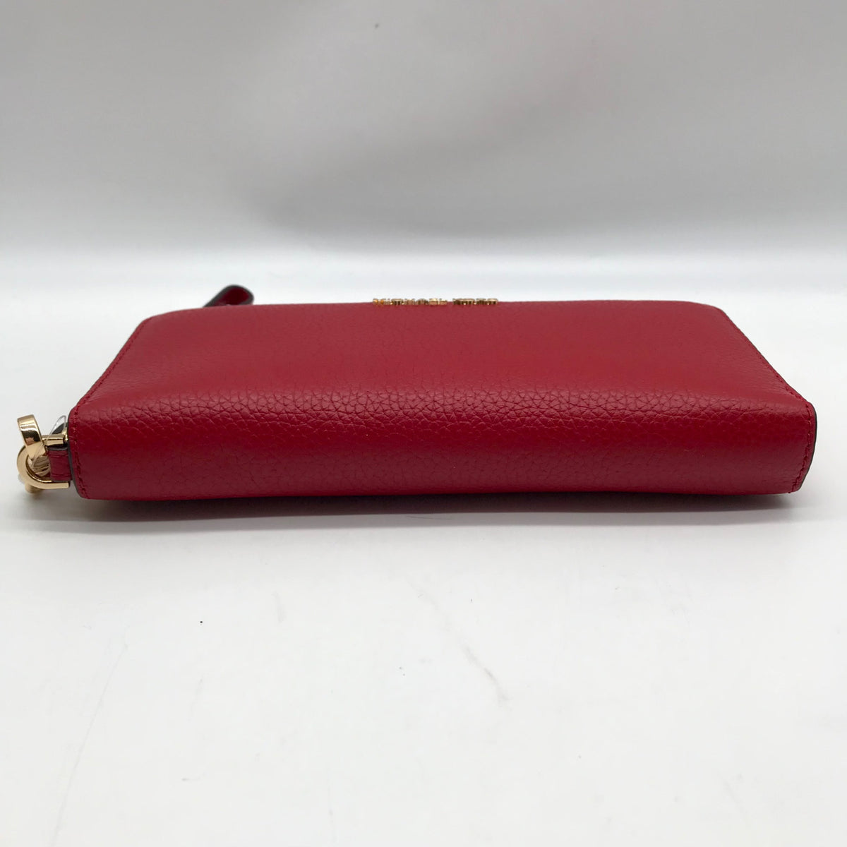 Michael Kors Red Pebbled Leather Jet Set Continental Wristlet