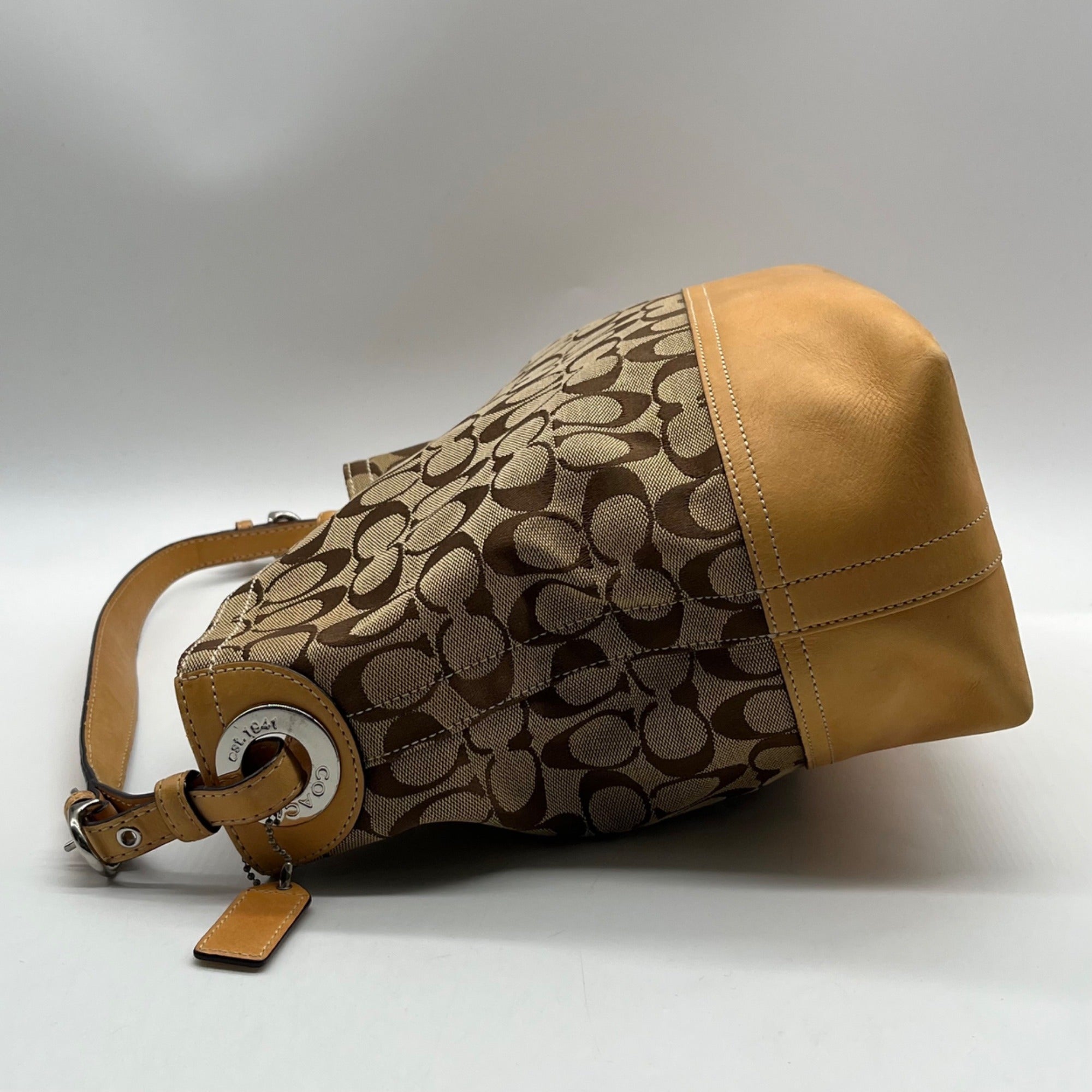 Coach Khaki Jacquard Canvas Y2K Soho Hobo Bag-2156