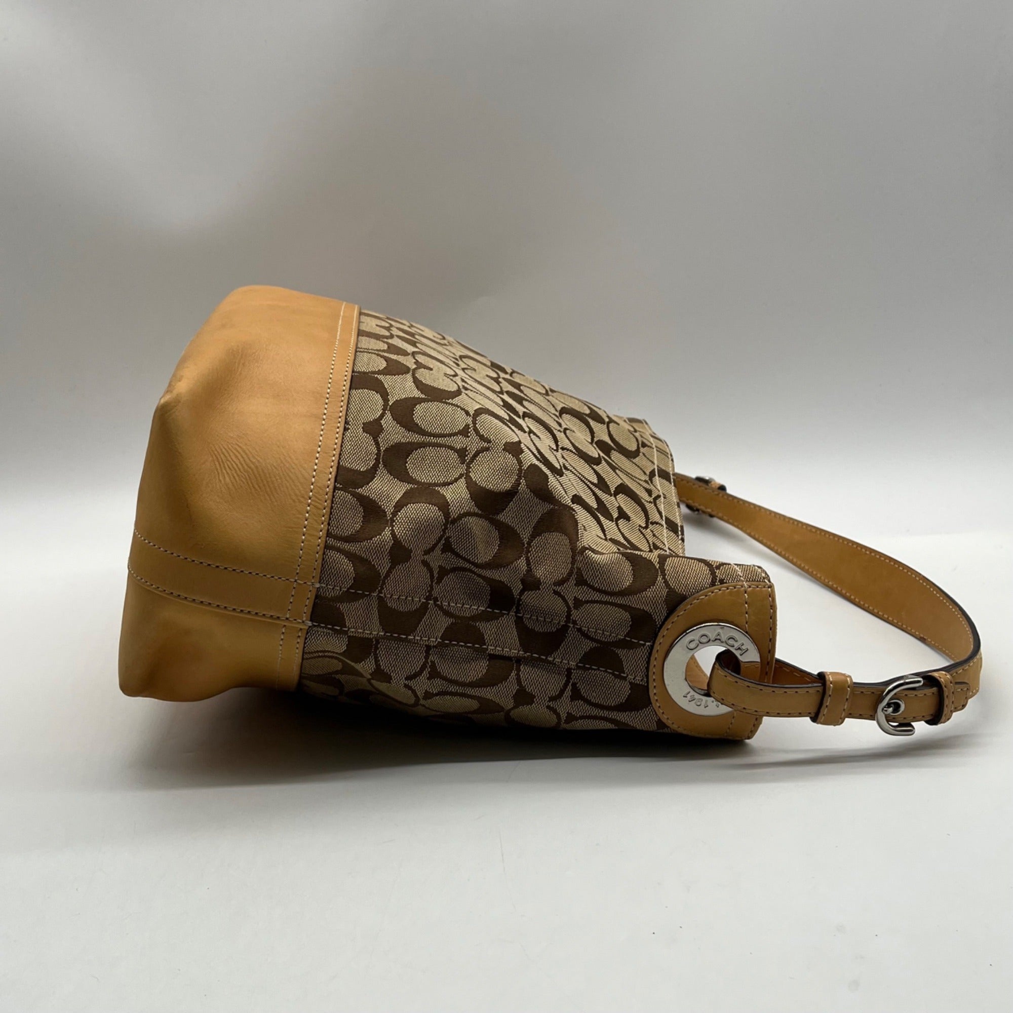Coach Khaki Jacquard Canvas Y2K Soho Hobo Bag-2156