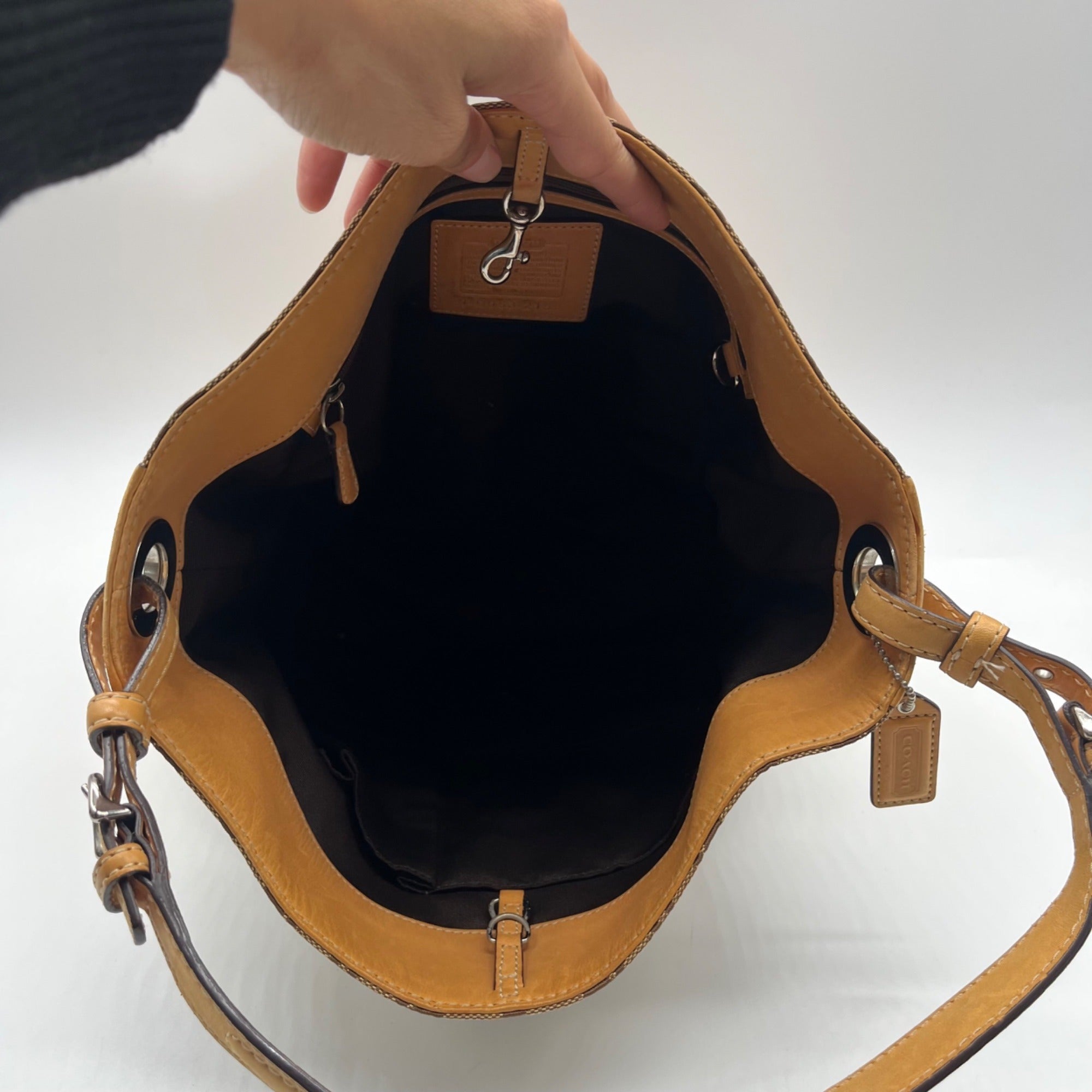 Coach Khaki Jacquard Canvas Y2K Soho Hobo Bag-2156