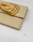 Leslie Dasch Beige Cabana Clutch Straw Bag