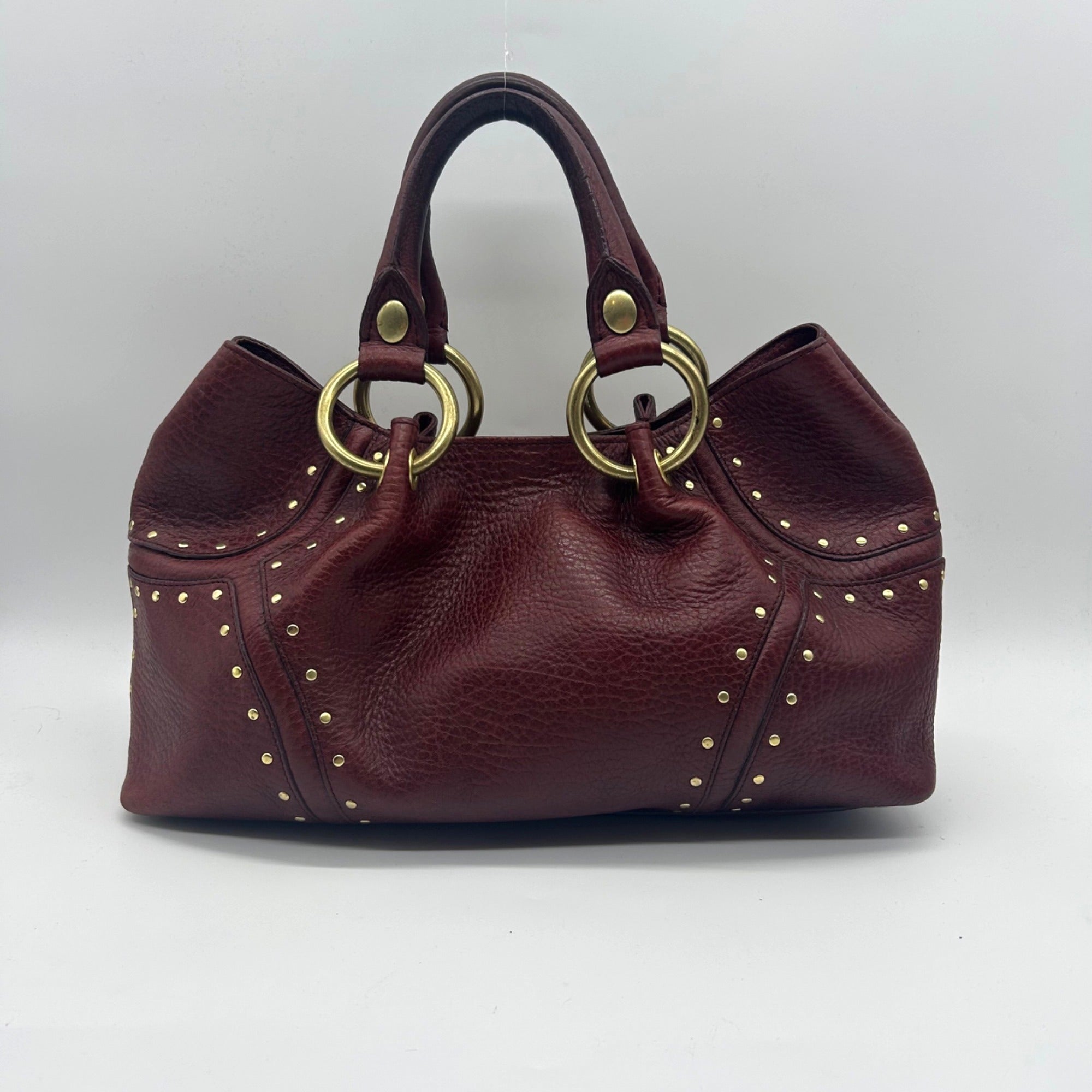 Kenneth Cole Burgundy Leather Satchel Bag