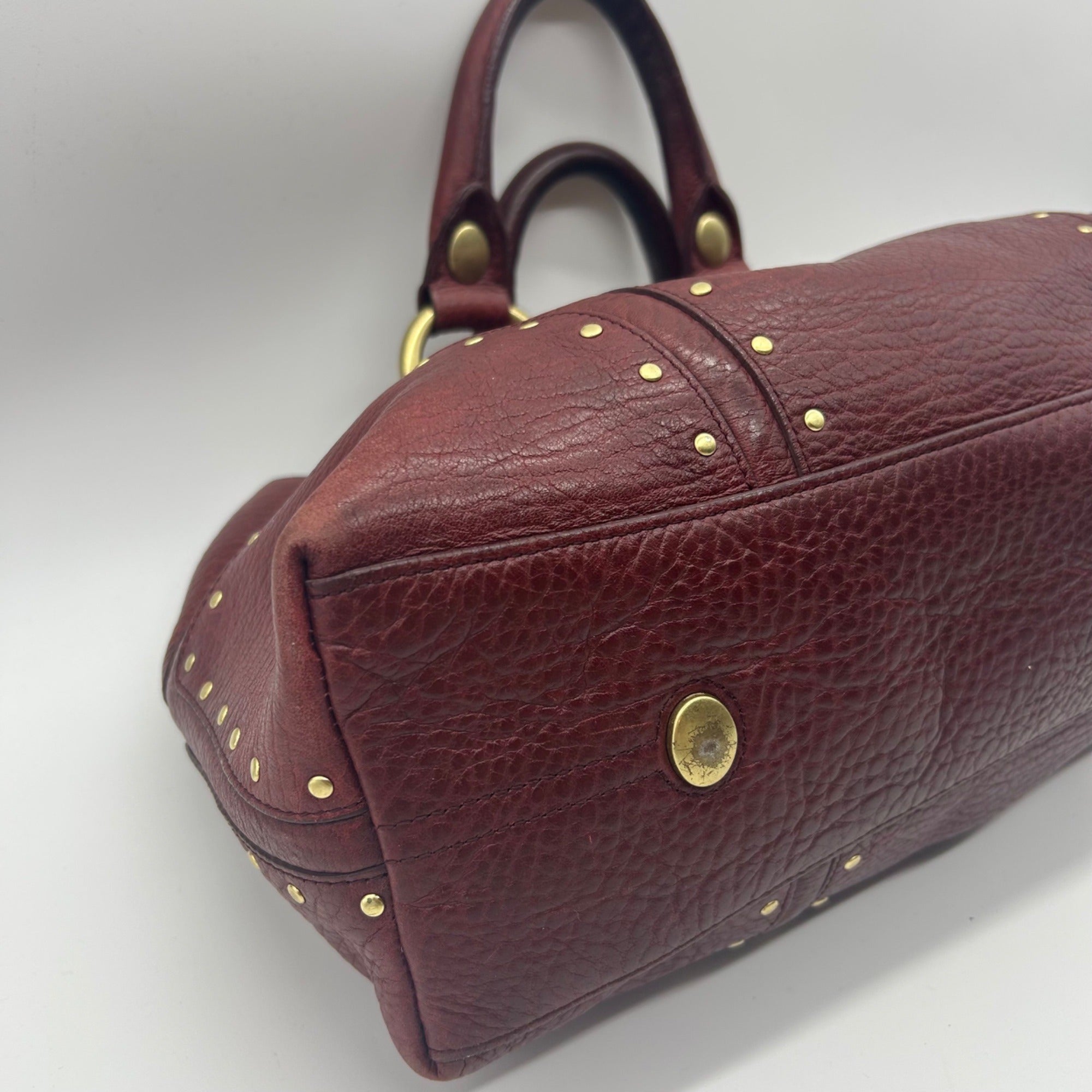 Kenneth Cole Burgundy Leather Satchel Bag