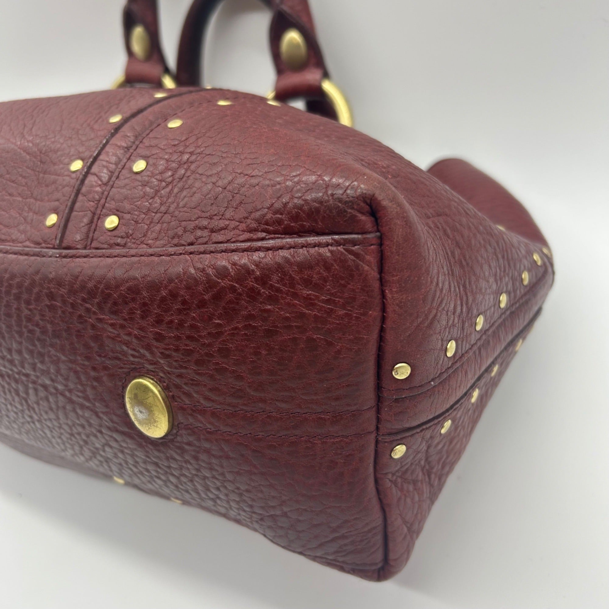 Kenneth Cole Burgundy Leather Satchel Bag