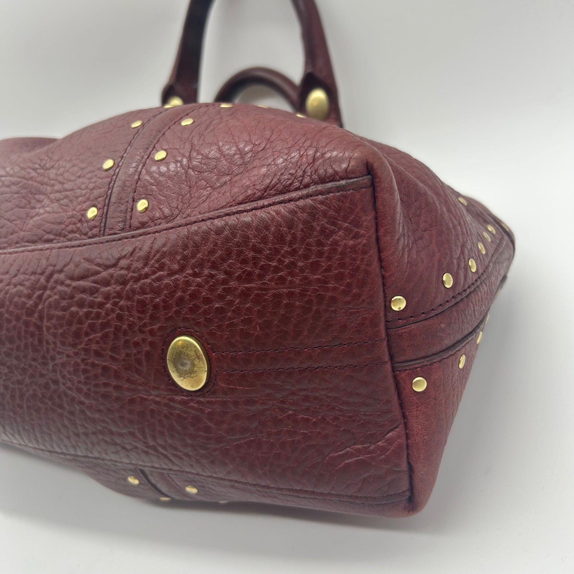 Kenneth Cole Burgundy Leather Satchel Bag