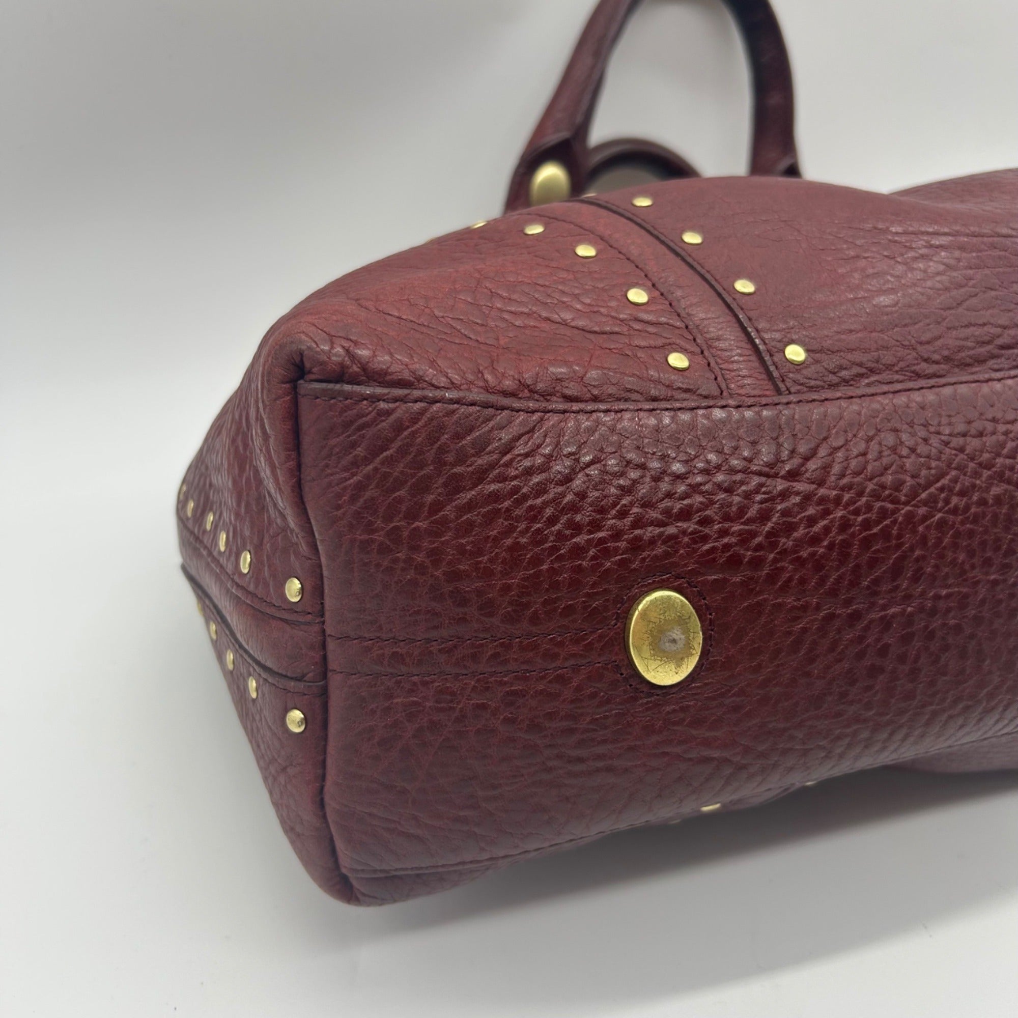 Kenneth Cole Burgundy Leather Satchel Bag