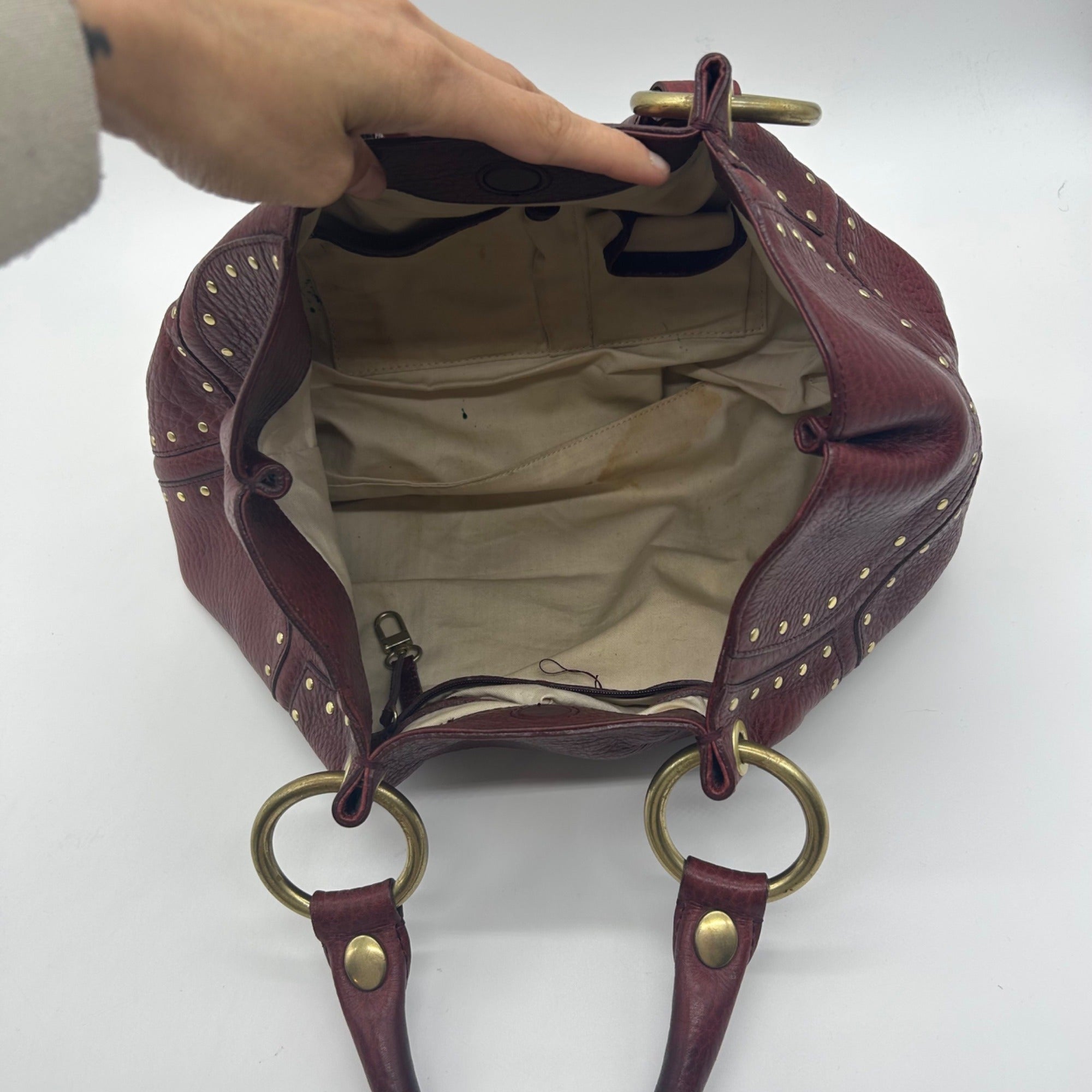 Kenneth Cole Burgundy Leather Satchel Bag