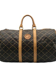 Hunting World Brown Geometric Print Coated Canvas Duffel Bag