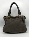 Chloé Gray Calf Leather Marcie Small Double Carry Satchel Bag