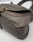 Chloé Gray Calf Leather Marcie Small Double Carry Satchel Bag