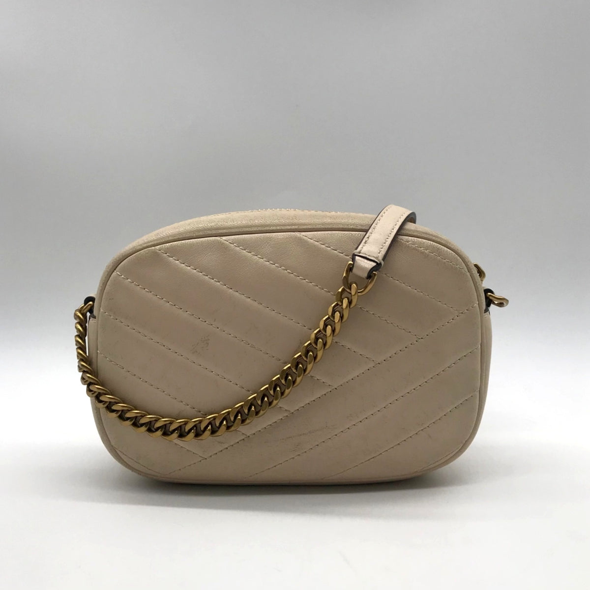 Tory Burch Cream Quilted Leather Crossbody Bag