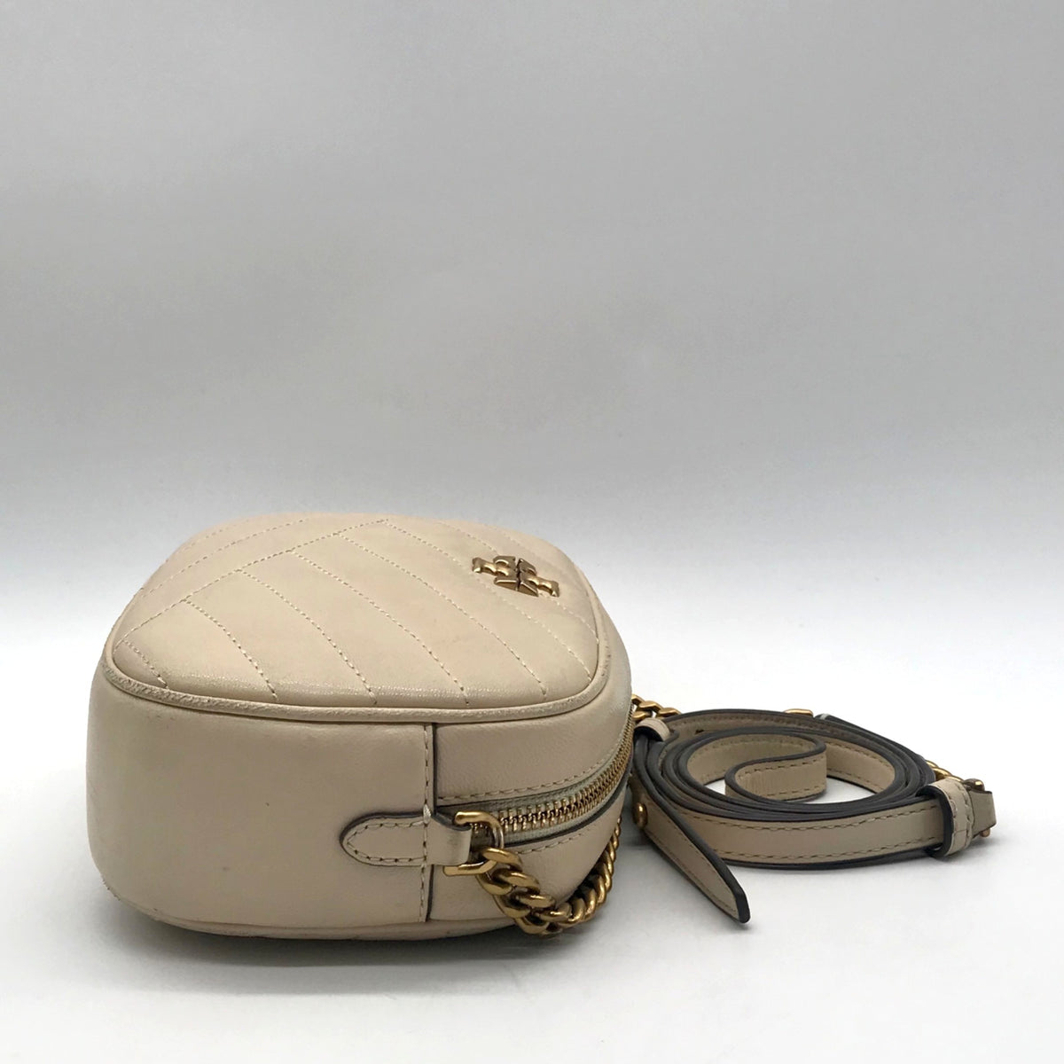 Tory Burch Cream Quilted Leather Crossbody Bag