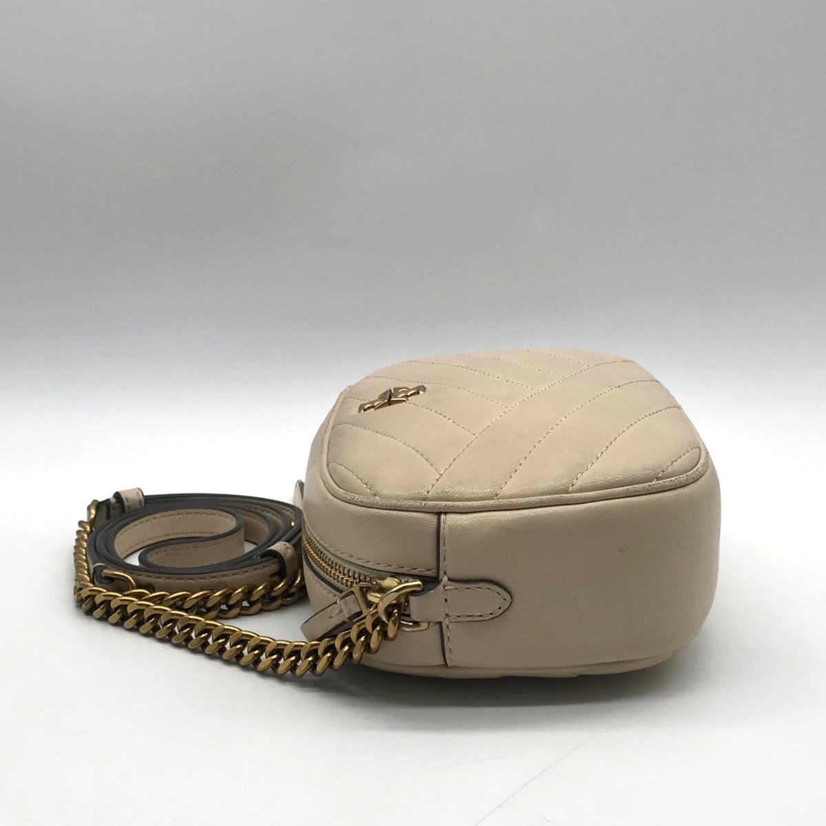 Tory Burch Cream Quilted Leather Crossbody Bag