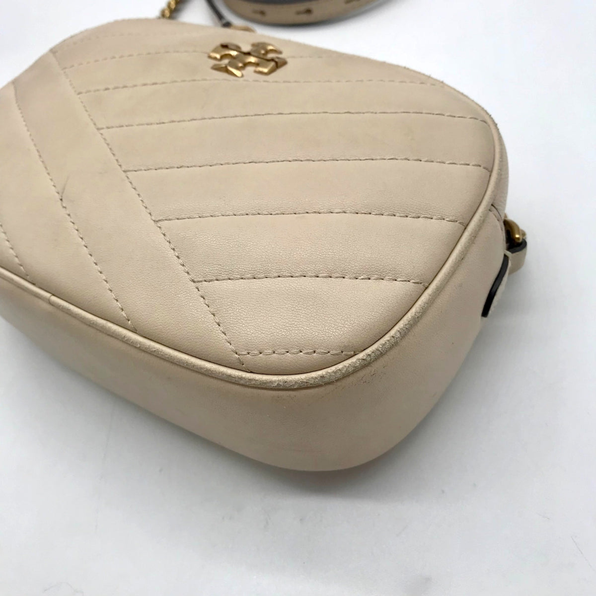 Tory Burch Cream Quilted Leather Crossbody Bag