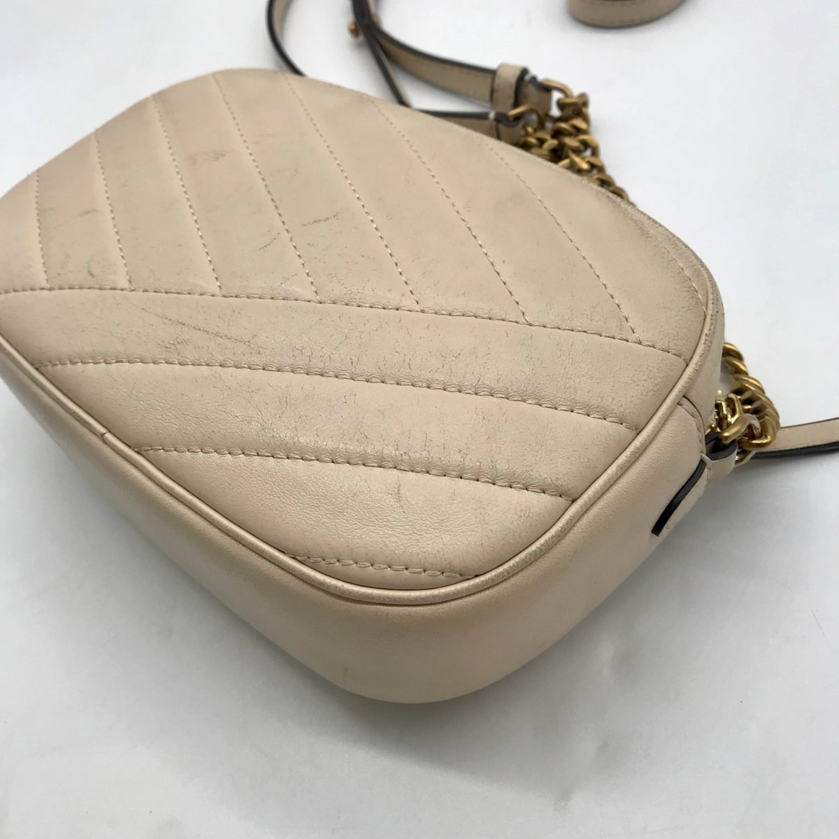 Tory Burch Cream Quilted Leather Crossbody Bag