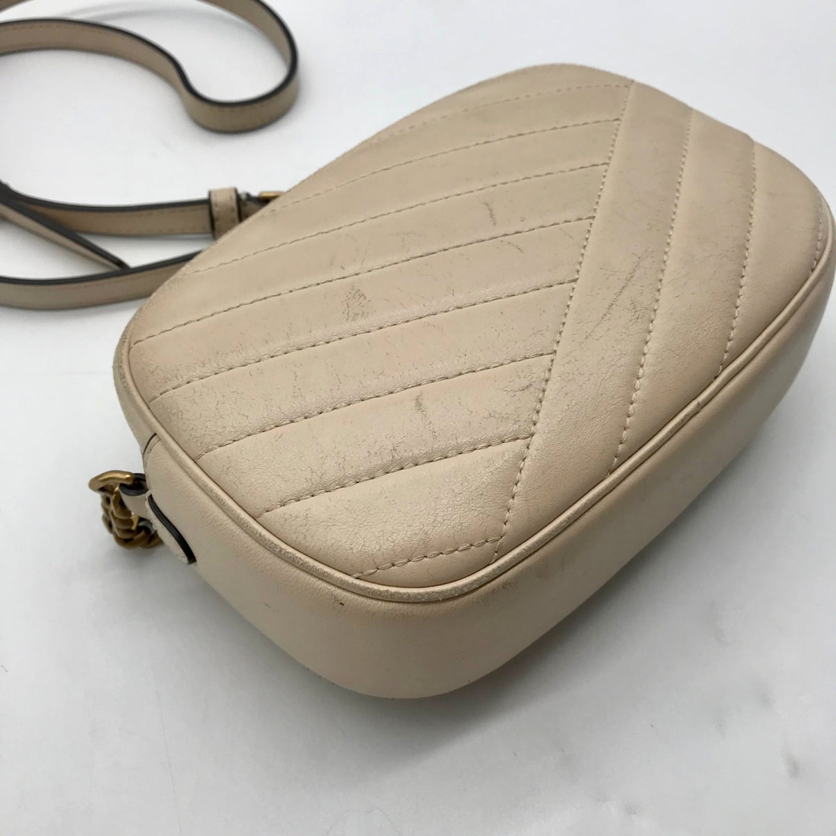 Tory Burch Cream Quilted Leather Crossbody Bag