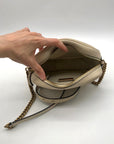 Tory Burch Cream Quilted Leather Crossbody Bag
