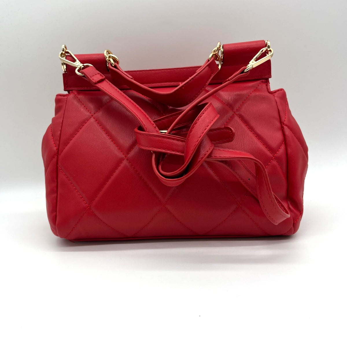 Badgley Mischka Red Faux Leather Convertible Crossbody