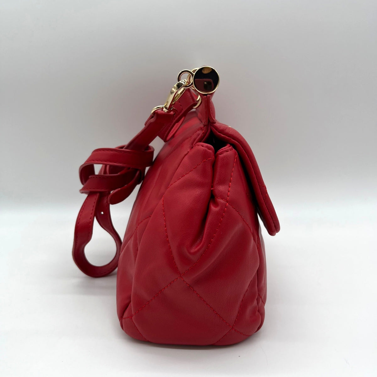 Badgley Mischka Red Faux Leather Convertible Crossbody