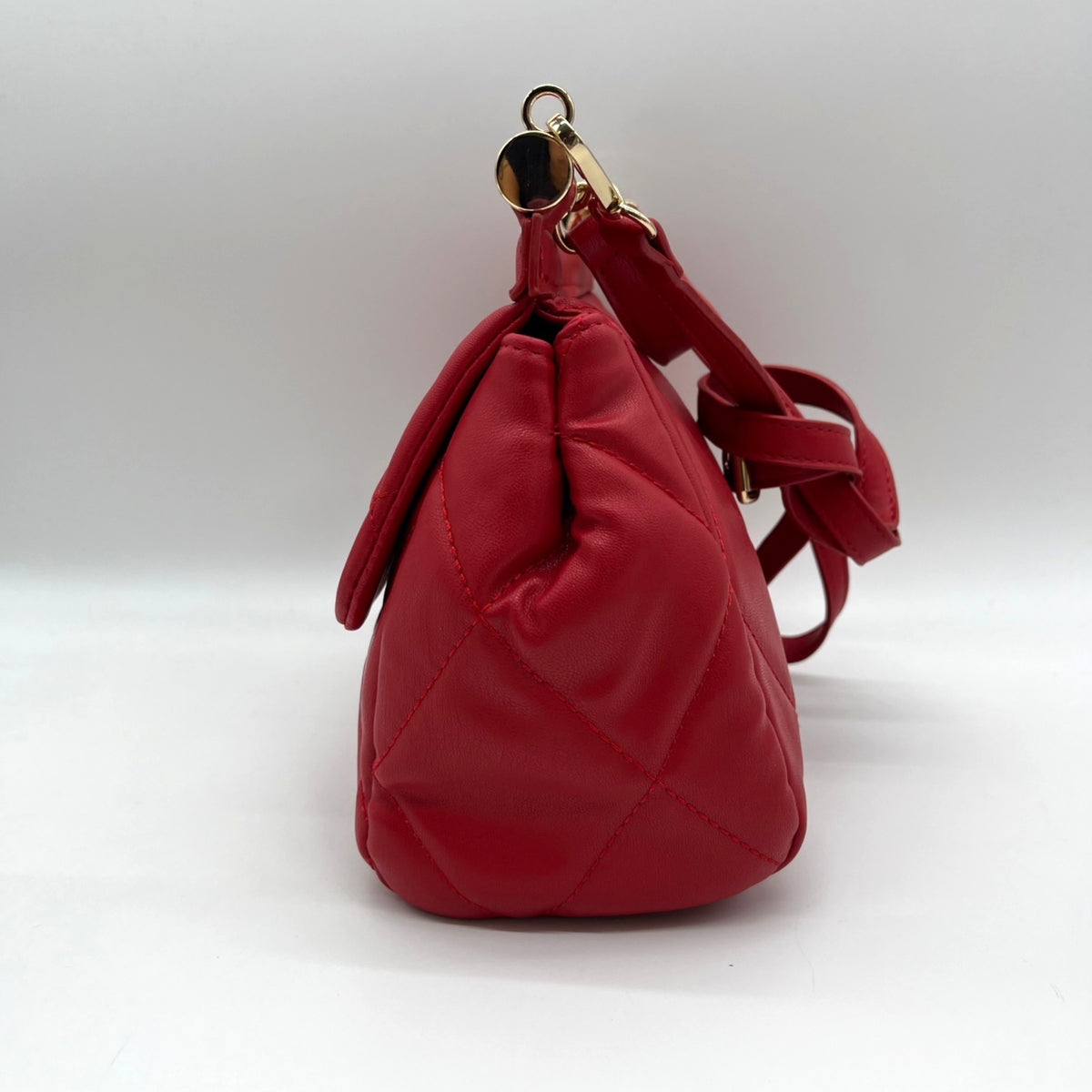 Badgley Mischka Red Faux Leather Convertible Crossbody
