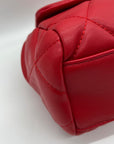 Badgley Mischka Red Faux Leather Convertible Crossbody