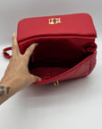 Badgley Mischka Red Faux Leather Convertible Crossbody
