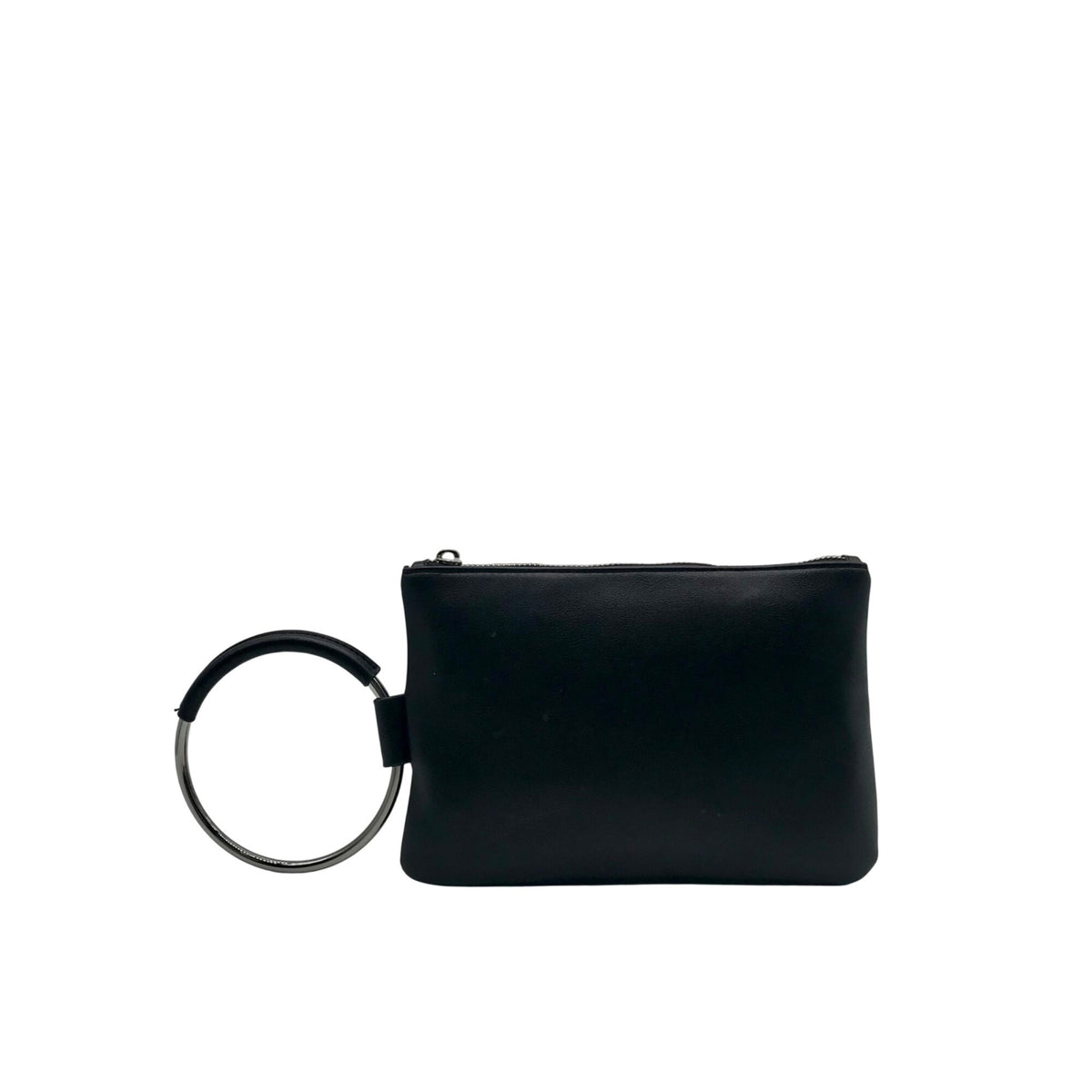 I.N.C. Black Faux Leather Charlii Bangle Crossbody Bag