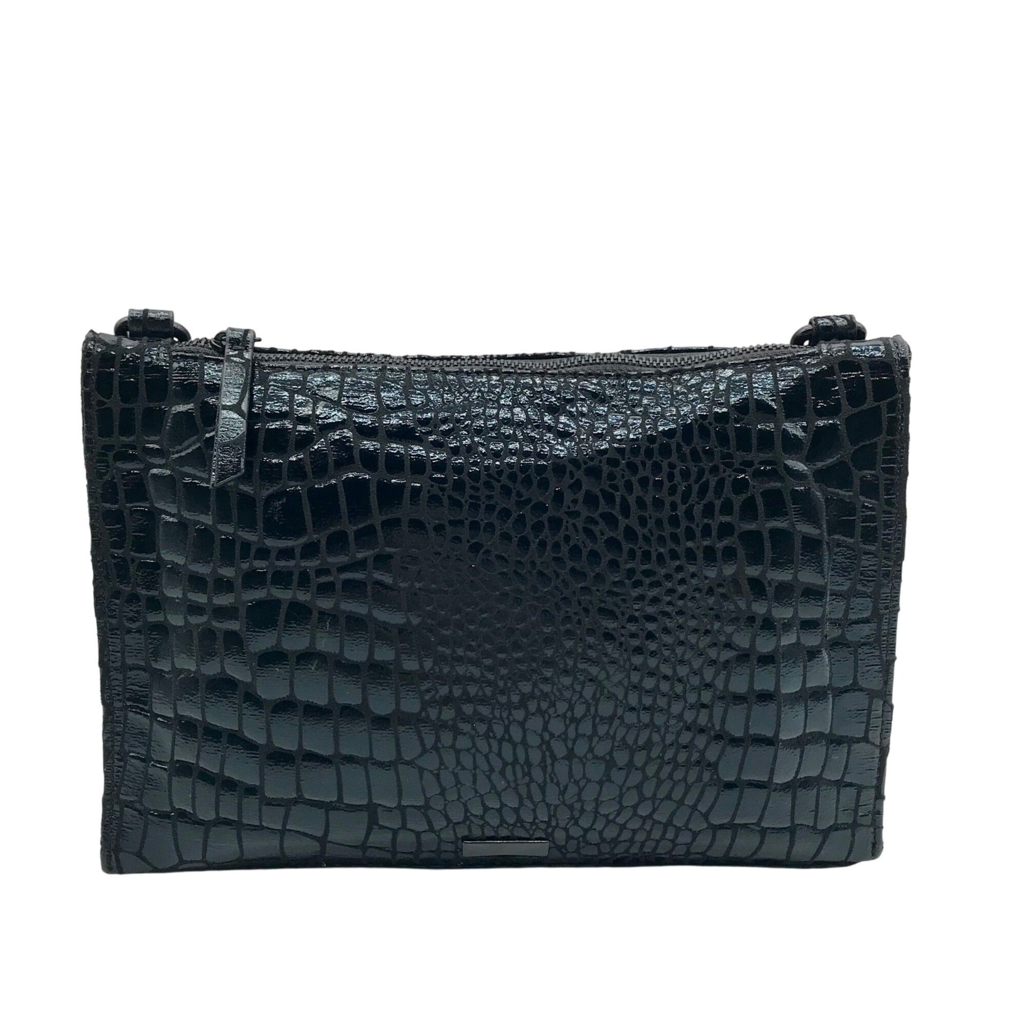 I.N.C. International Concepts Black Croc Faux Leather Crossbody Bag