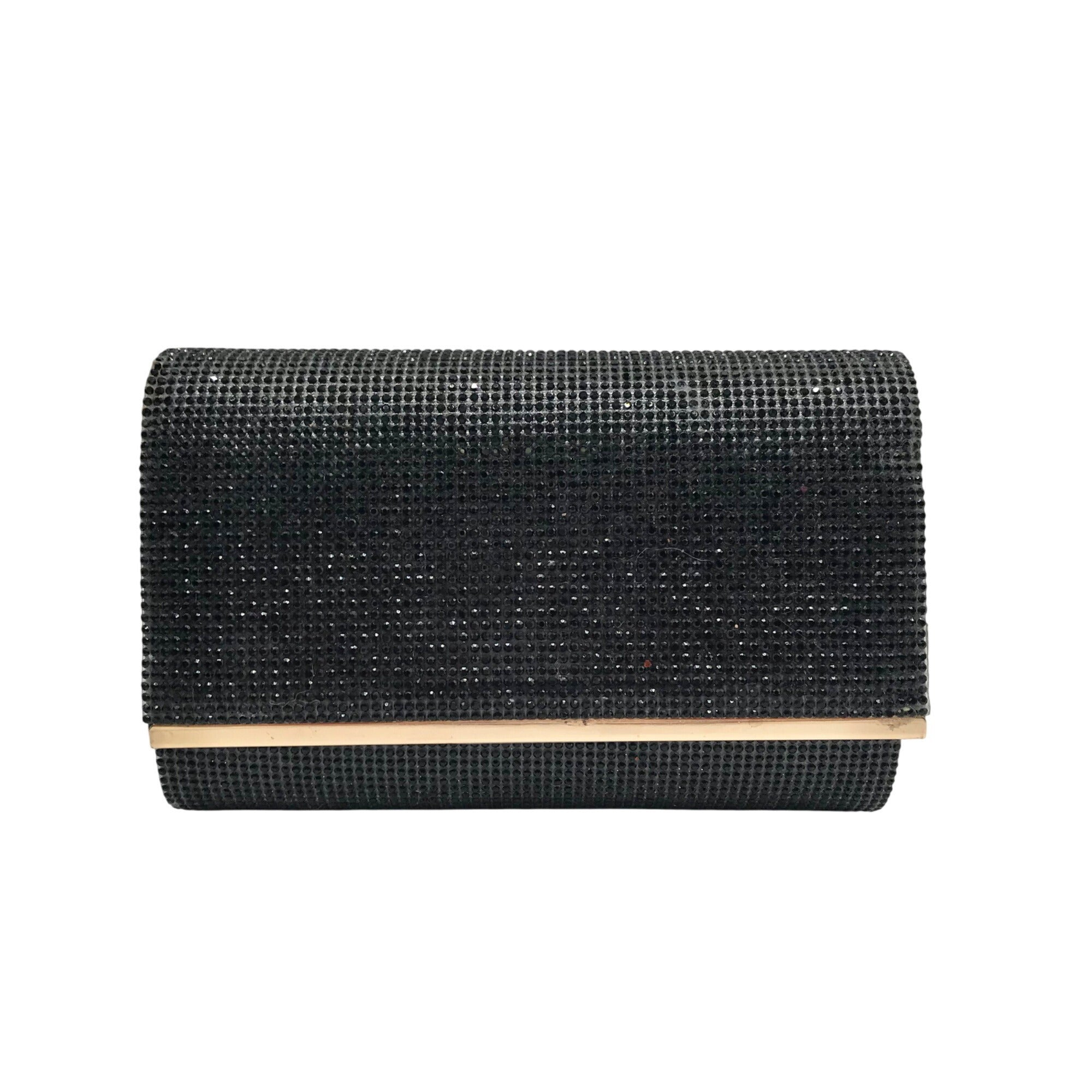 I.N.C. International Concepts Black Microstone Bedazzled Caitlyn Clutch 