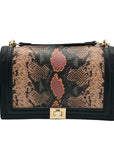 I.N.C. International Concepts Black Snake Embossed Ajae Flap Crossbody 