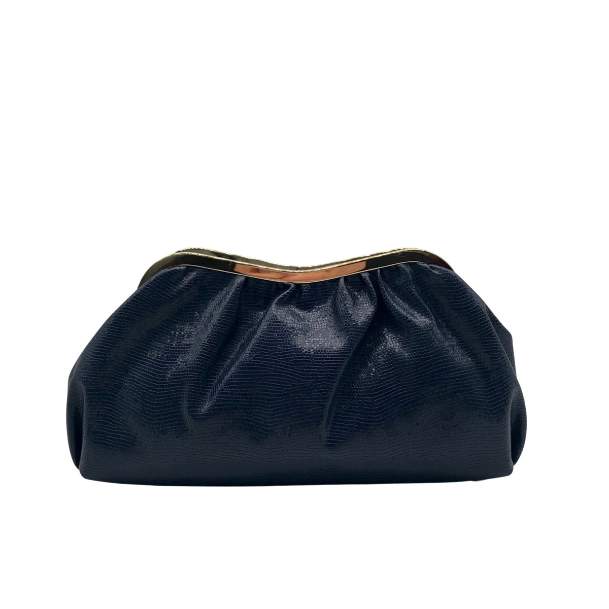 I.N.C. Navy Blue Faux Leather-Reptile Crossbody Bag