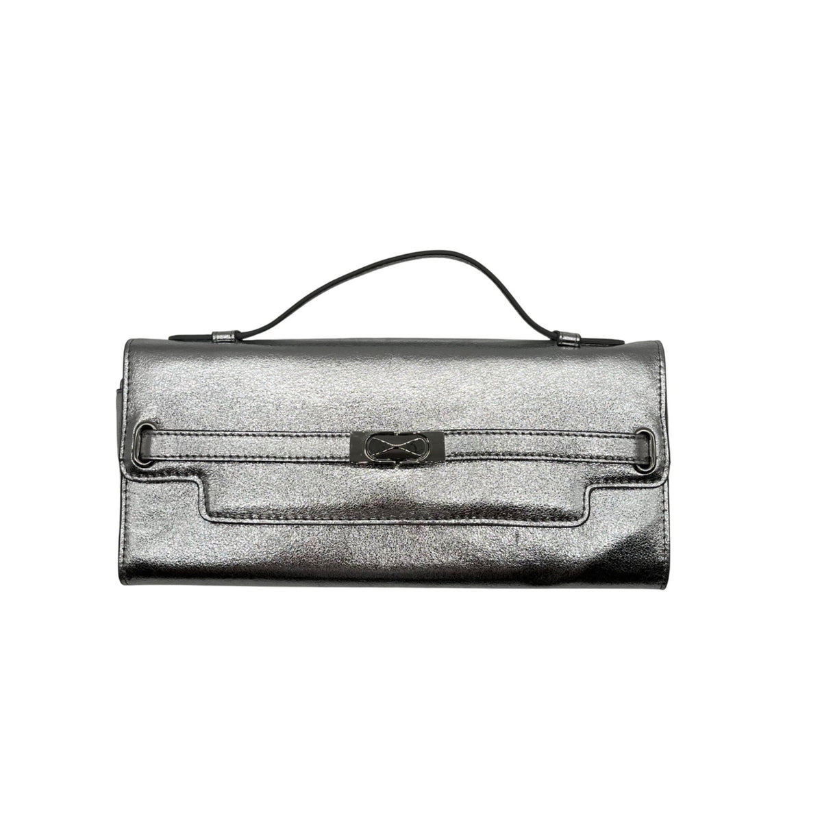 I.N.C. Silver Metallic Wyllah Clutch Bag