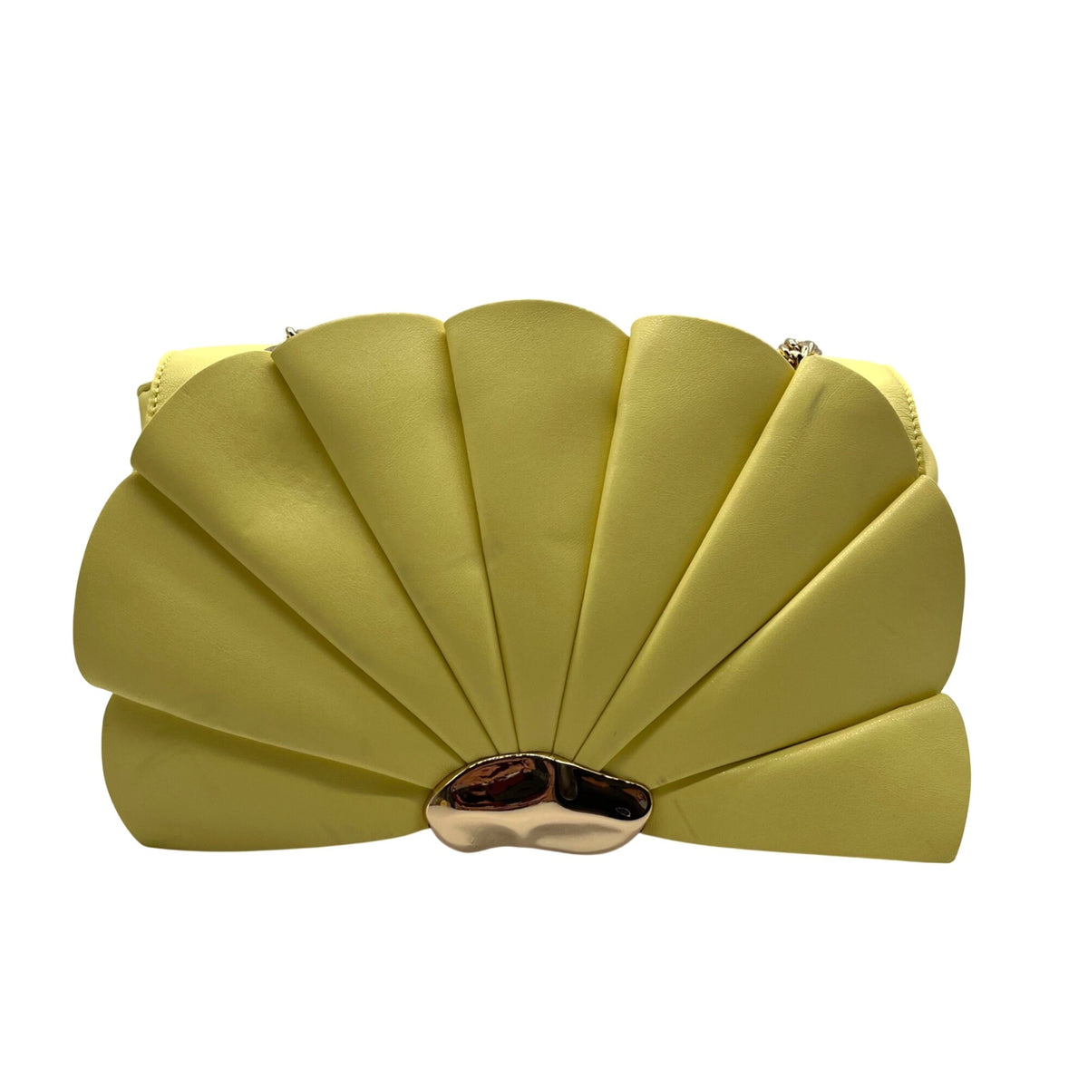 I.N.C. Yellow Soft Faux Leather Ajae Shell Shoulder Bag