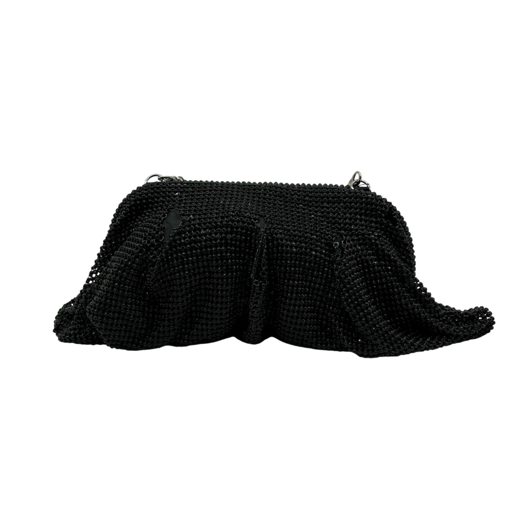 I.N.C International Concepts Black Mesh Pleated Clutch