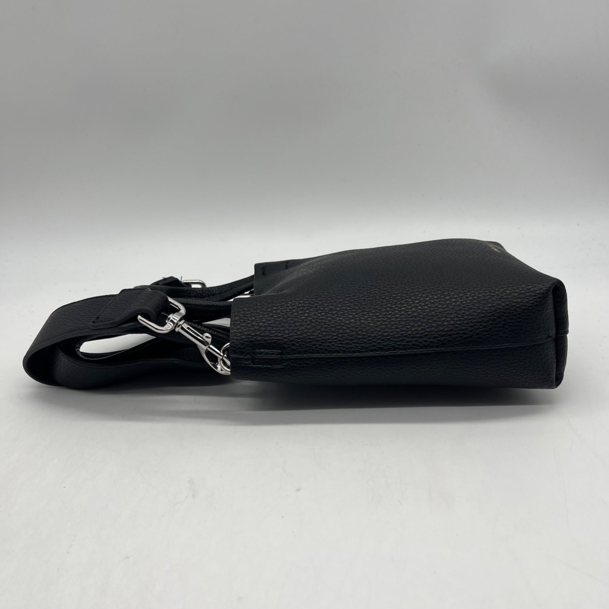 Lands End Black Pebbled Leather Tote Bag