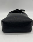 Lands End Black Pebbled Leather Tote Bag