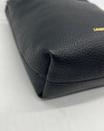 Lands End Black Pebbled Leather Tote Bag