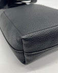 Lands End Black Pebbled Leather Tote Bag