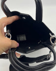 Lands End Black Pebbled Leather Tote Bag
